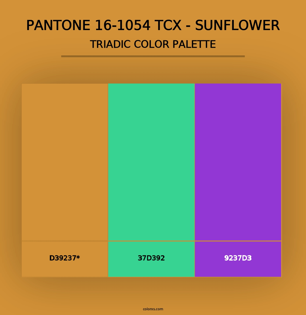 PANTONE 16-1054 TCX - Sunflower - Triadic Color Palette