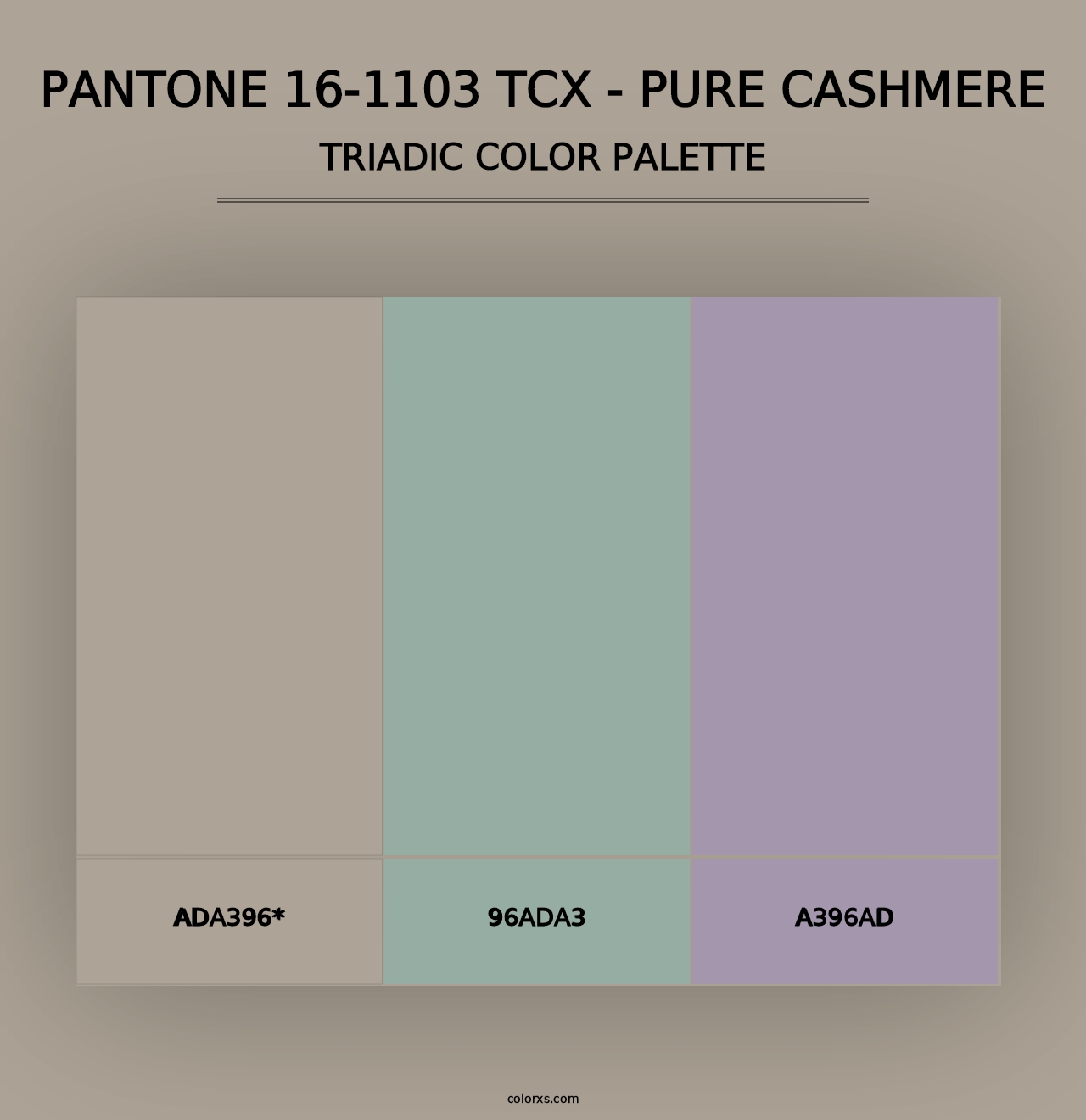 PANTONE 16-1103 TCX - Pure Cashmere - Triadic Color Palette