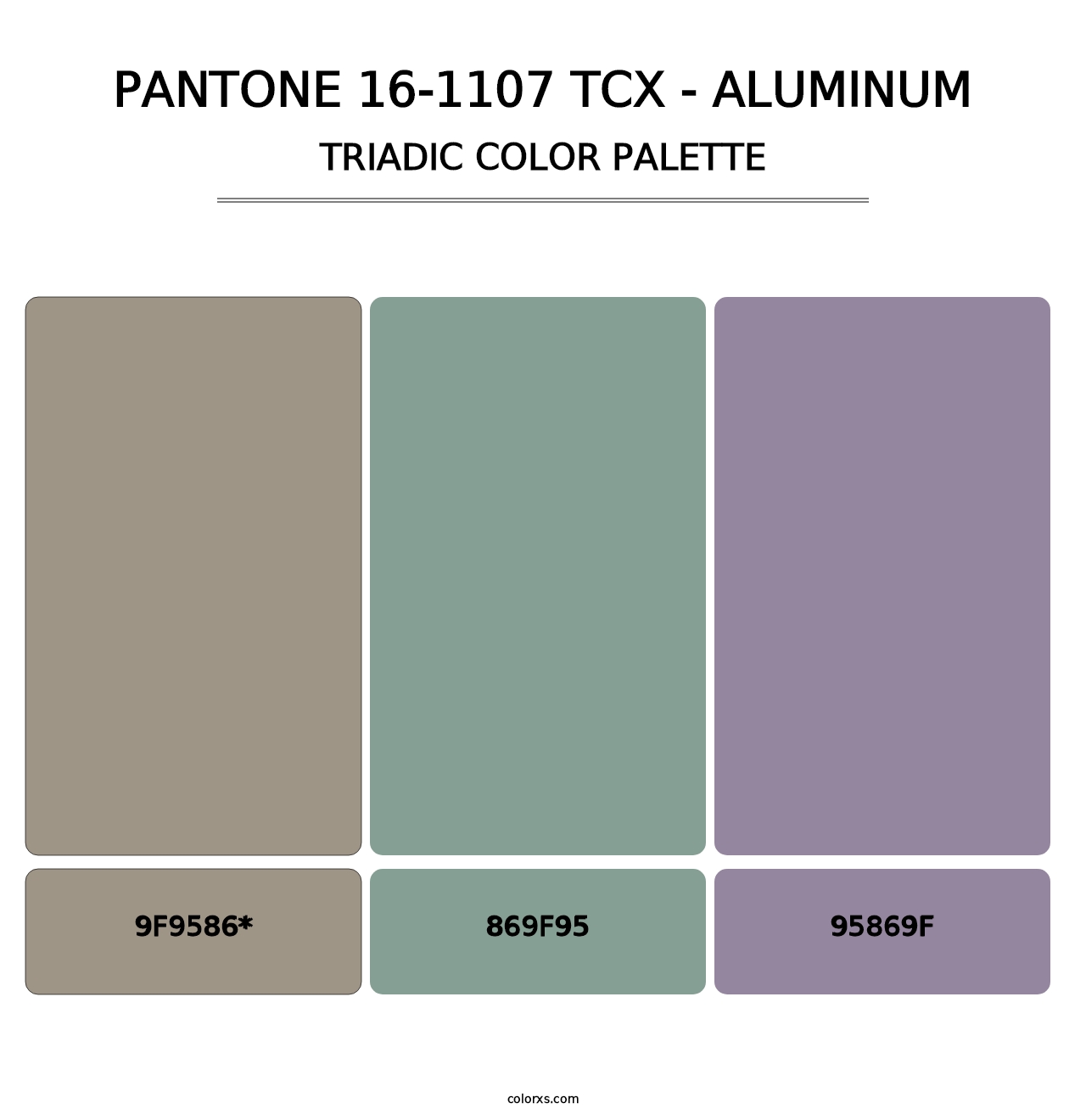 PANTONE 16-1107 TCX - Aluminum - Triadic Color Palette