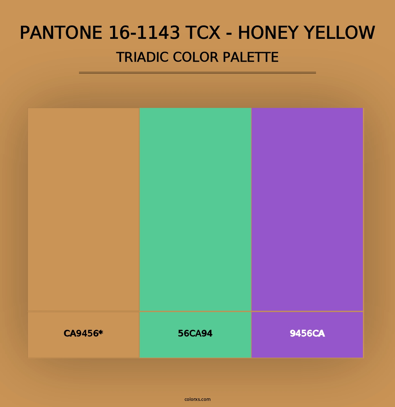 PANTONE 16-1143 TCX - Honey Yellow - Triadic Color Palette