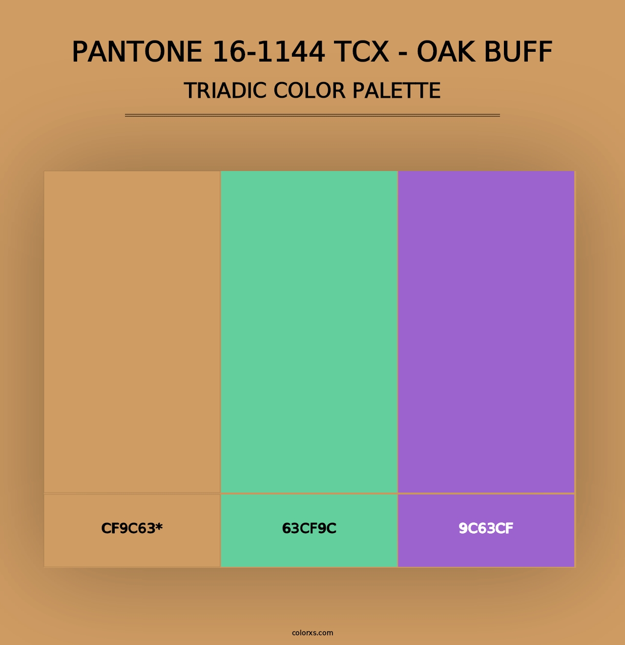 PANTONE 16-1144 TCX - Oak Buff - Triadic Color Palette