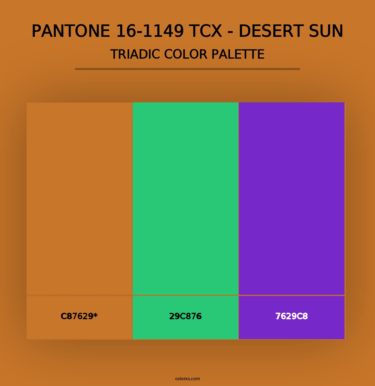 PANTONE 16-1149 TCX - Desert Sun - Triadic Color Palette