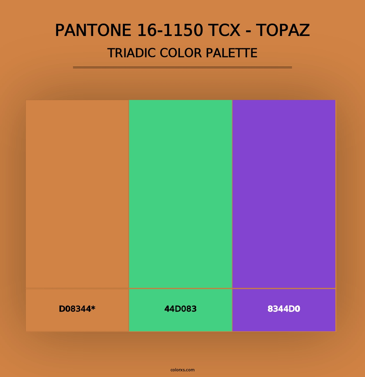 PANTONE 16-1150 TCX - Topaz - Triadic Color Palette