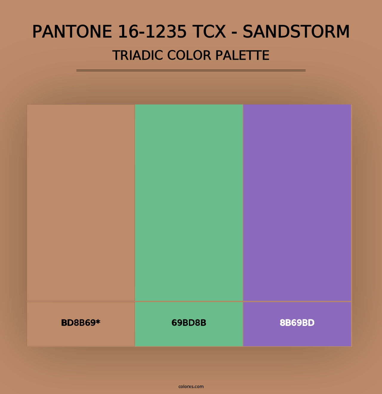 PANTONE 16-1235 TCX - Sandstorm - Triadic Color Palette