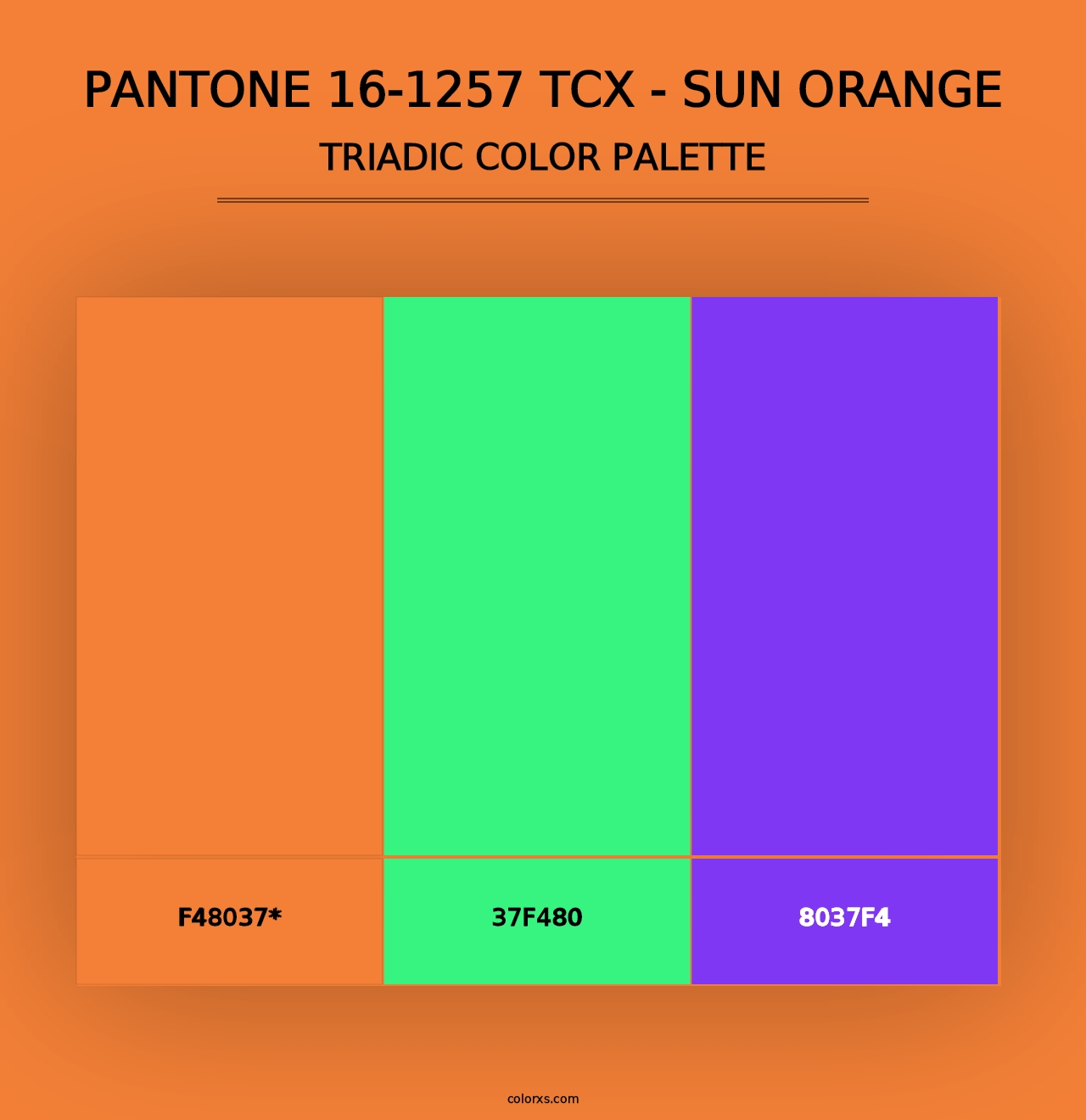 PANTONE 16-1257 TCX - Sun Orange - Triadic Color Palette