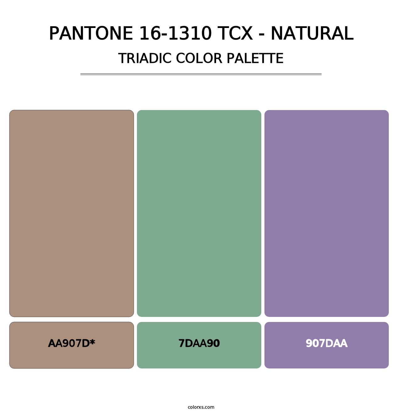 PANTONE 16-1310 TCX - Natural - Triadic Color Palette