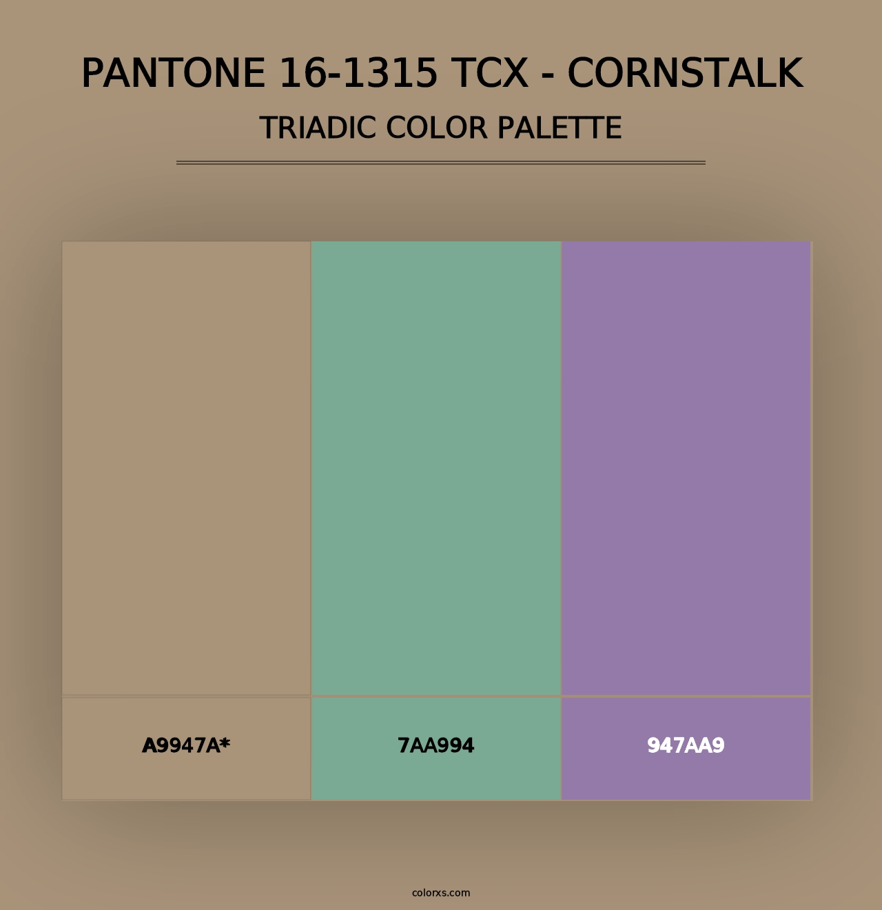 PANTONE 16-1315 TCX - Cornstalk - Triadic Color Palette