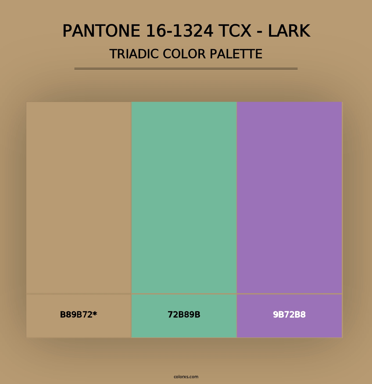 PANTONE 16-1324 TCX - Lark - Triadic Color Palette