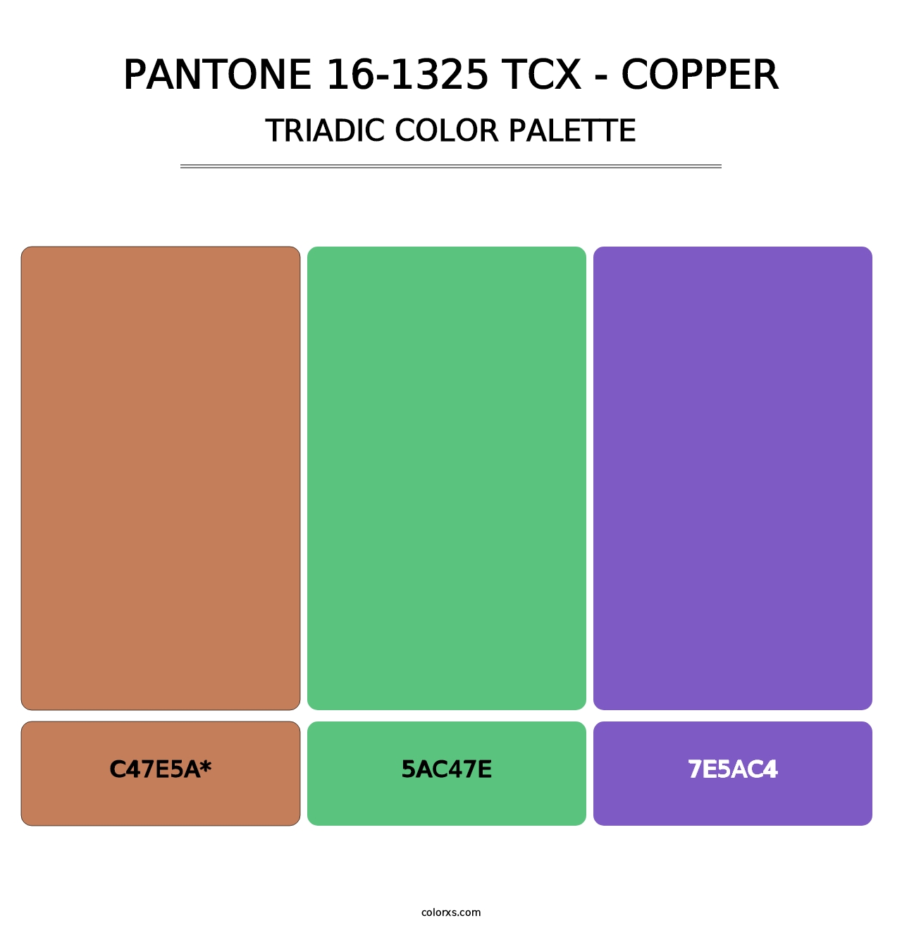 PANTONE 16-1325 TCX - Copper - Triadic Color Palette