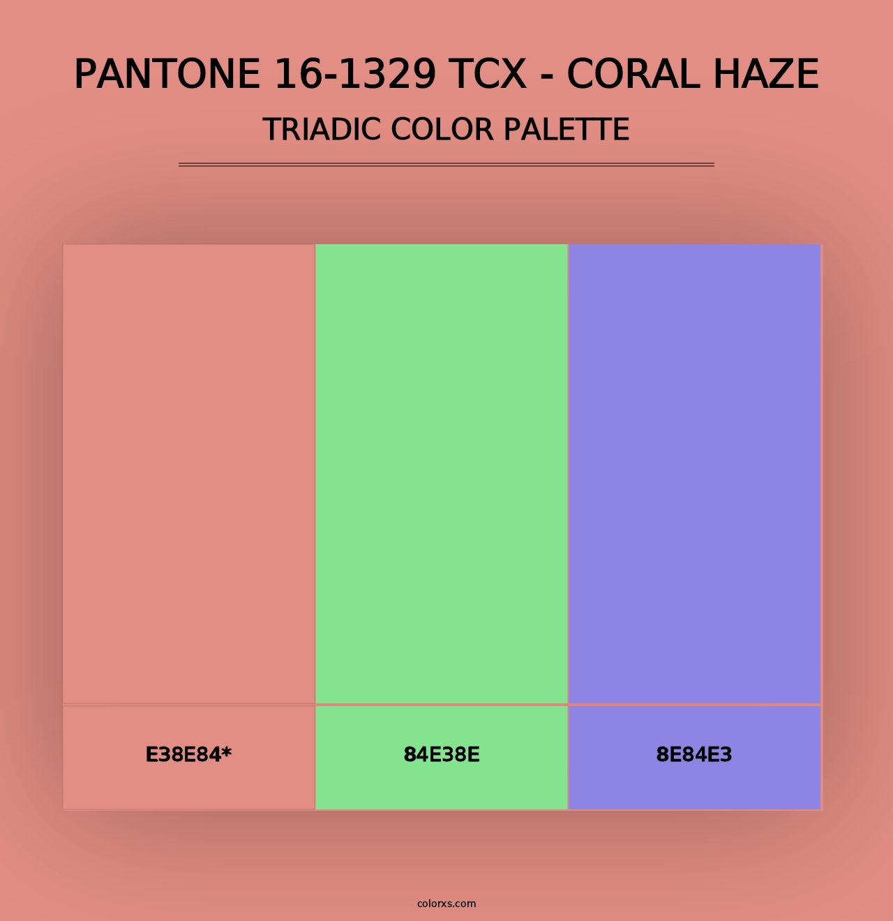 PANTONE 16-1329 TCX - Coral Haze - Triadic Color Palette