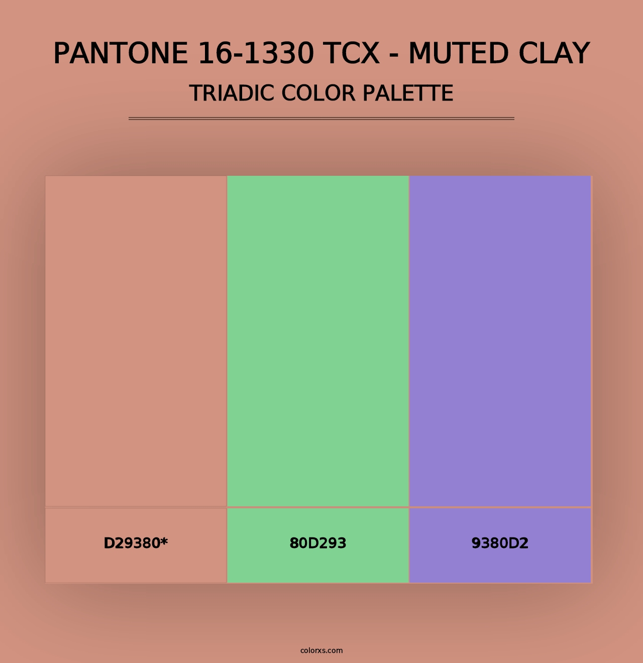 PANTONE 16-1330 TCX - Muted Clay - Triadic Color Palette