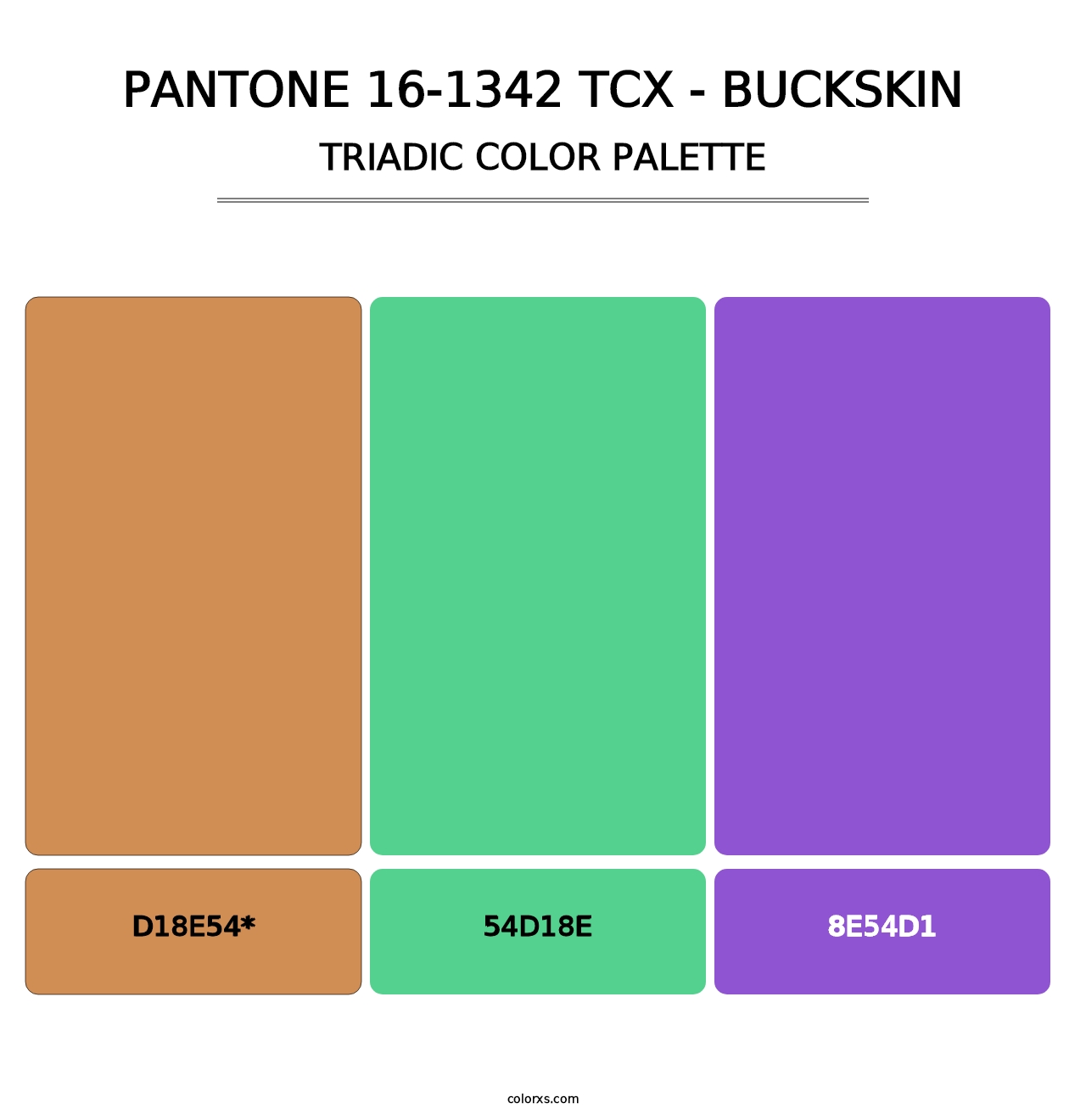 PANTONE 16-1342 TCX - Buckskin - Triadic Color Palette