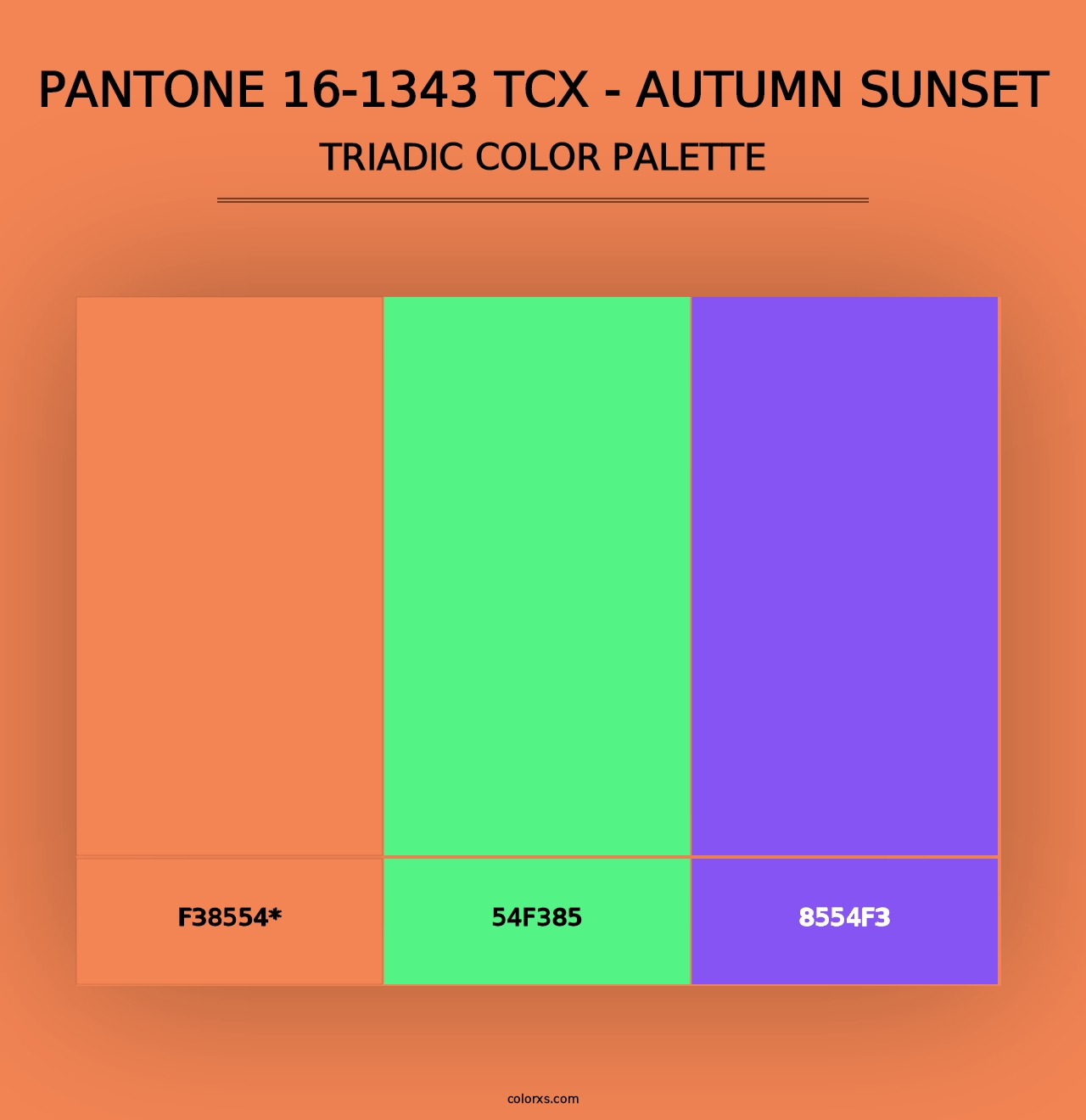 PANTONE 16-1343 TCX - Autumn Sunset - Triadic Color Palette