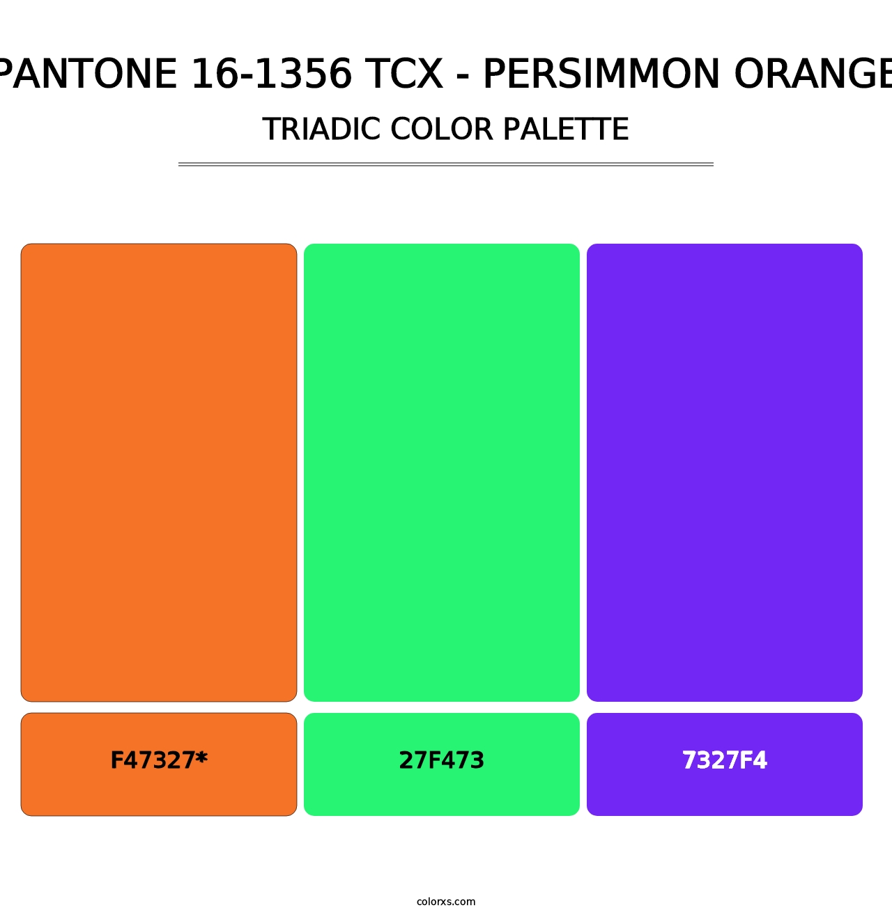 PANTONE 16-1356 TCX - Persimmon Orange - Triadic Color Palette