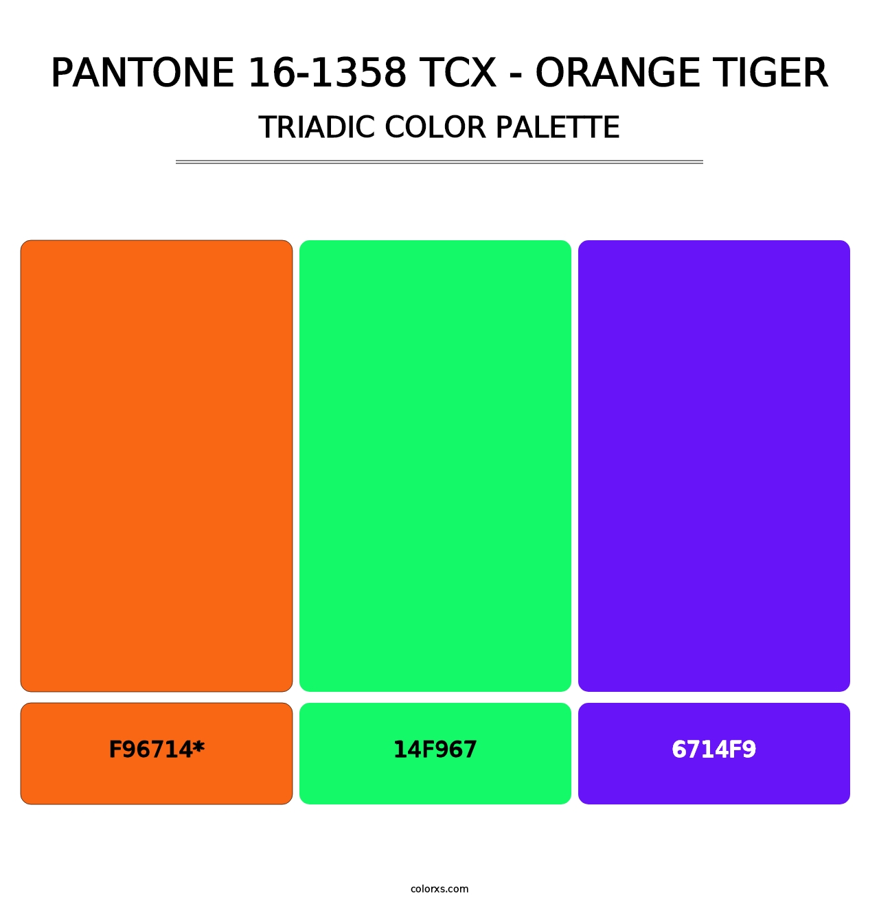 PANTONE 16-1358 TCX - Orange Tiger - Triadic Color Palette