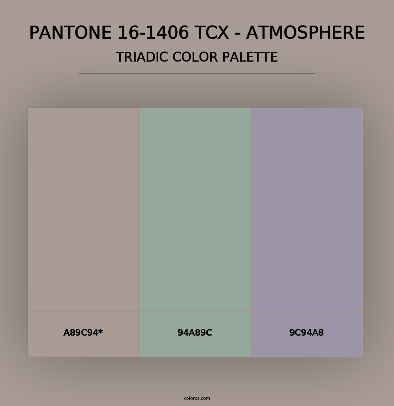 PANTONE 16-1406 TCX - Atmosphere - Triadic Color Palette