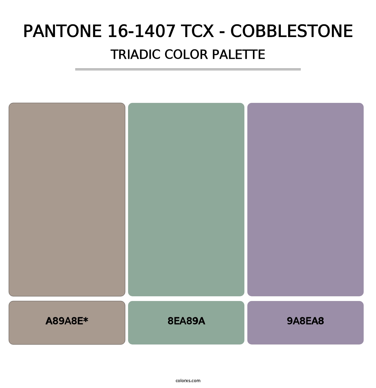 PANTONE 16-1407 TCX - Cobblestone - Triadic Color Palette