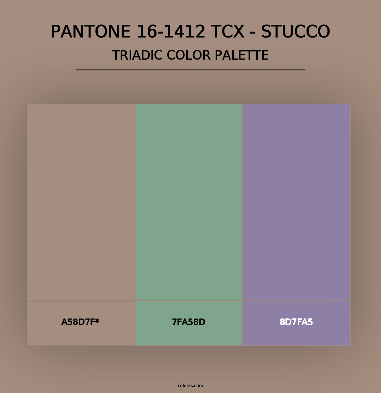 PANTONE 16-1412 TCX - Stucco - Triadic Color Palette