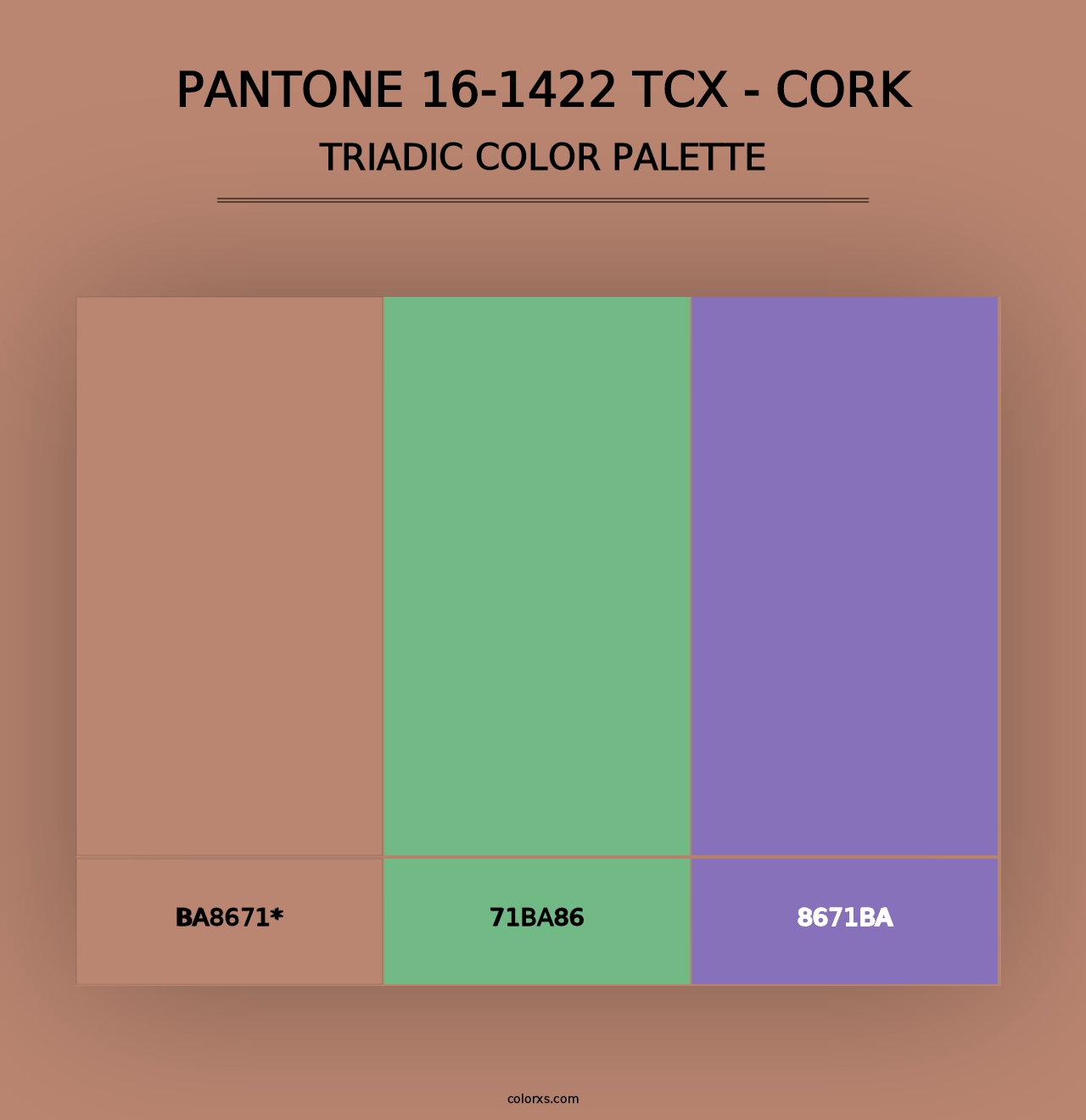 PANTONE 16-1422 TCX - Cork - Triadic Color Palette