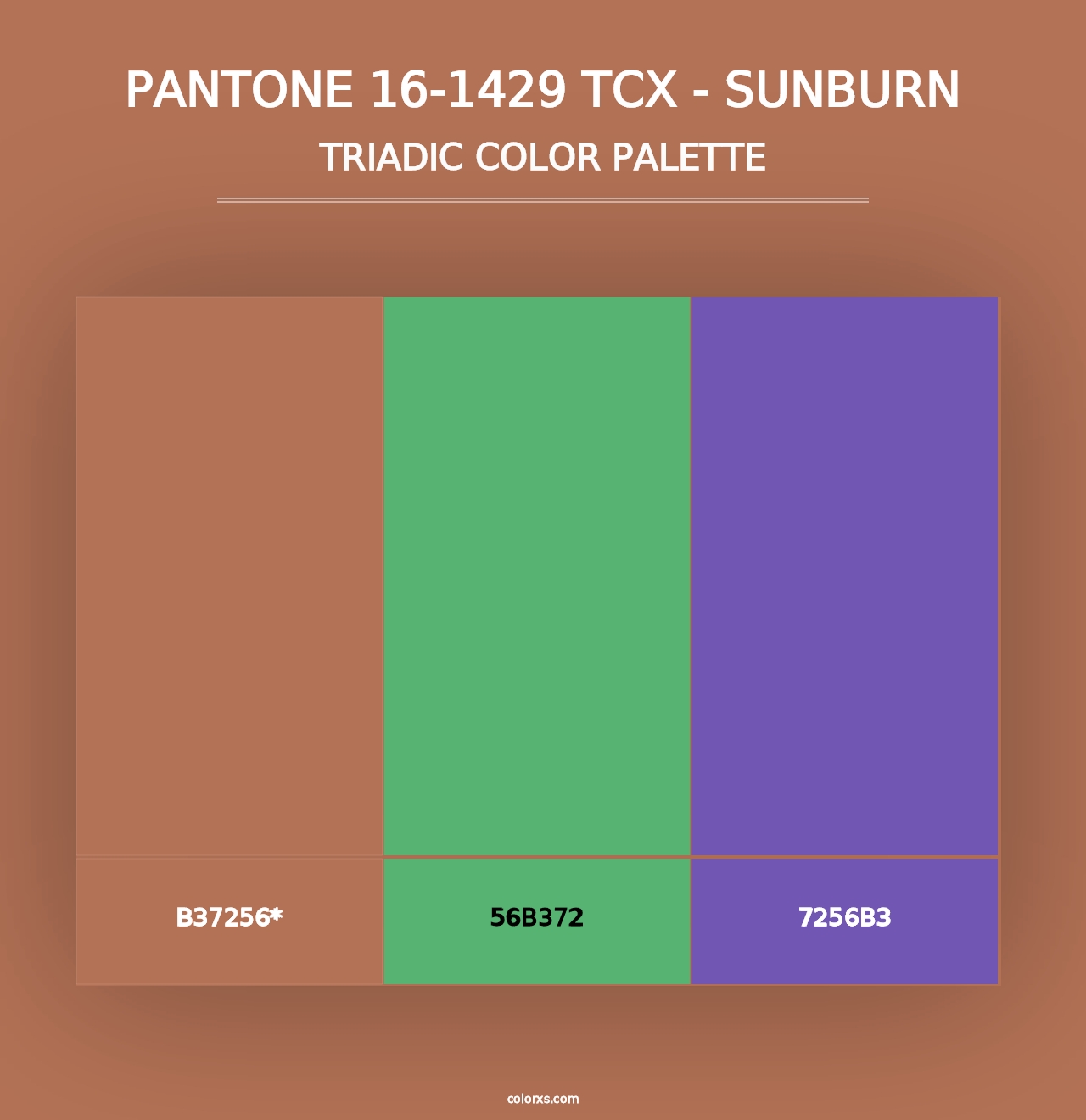 PANTONE 16-1429 TCX - Sunburn - Triadic Color Palette