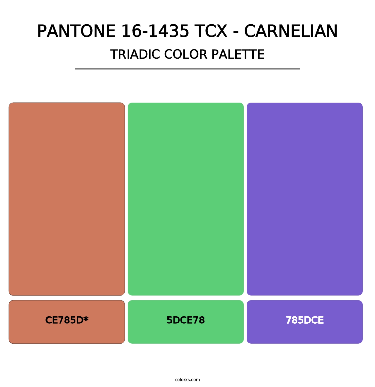 PANTONE 16-1435 TCX - Carnelian - Triadic Color Palette