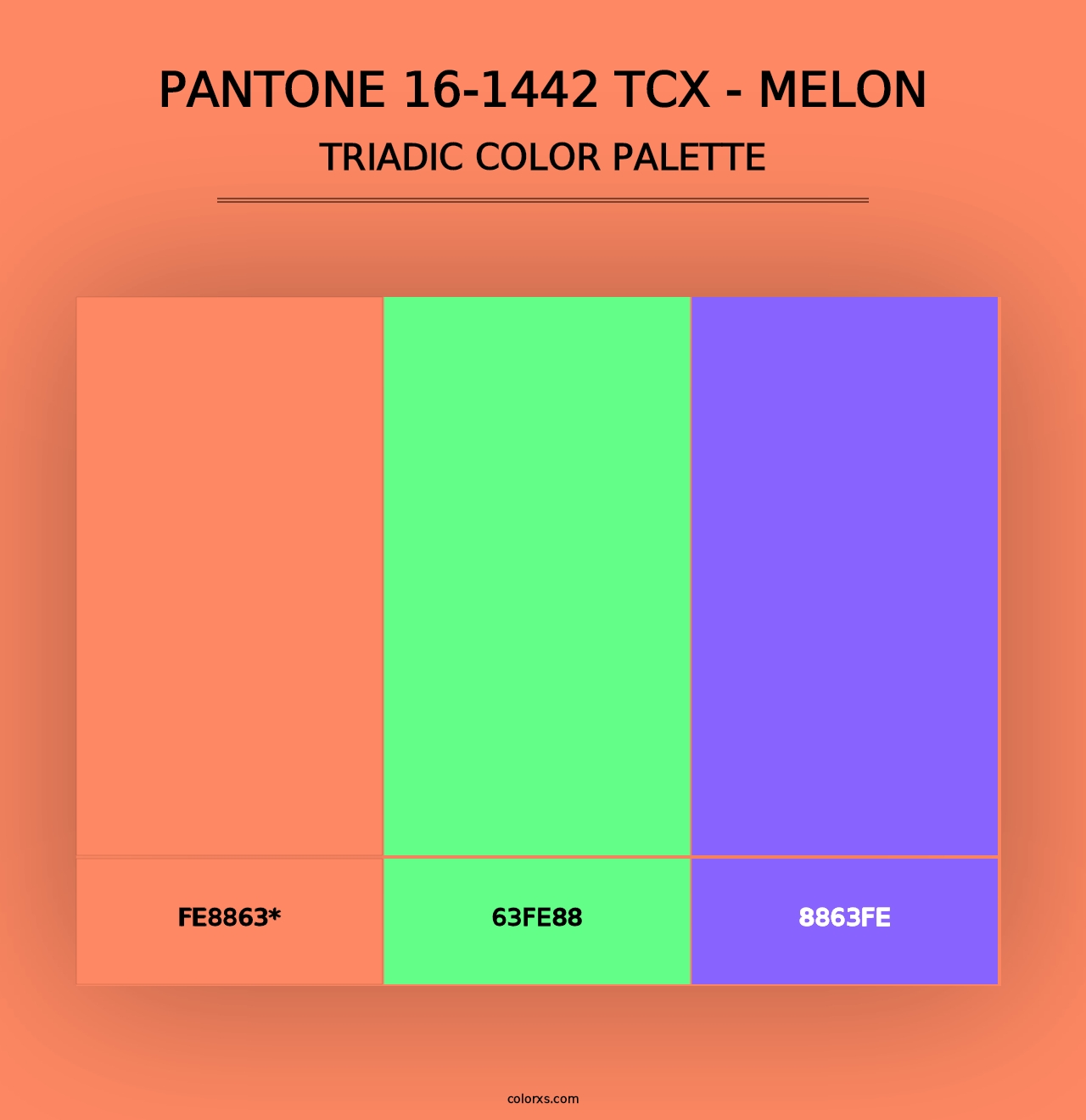 PANTONE 16-1442 TCX - Melon - Triadic Color Palette