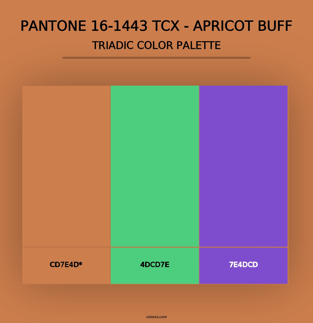 PANTONE 16-1443 TCX - Apricot Buff - Triadic Color Palette