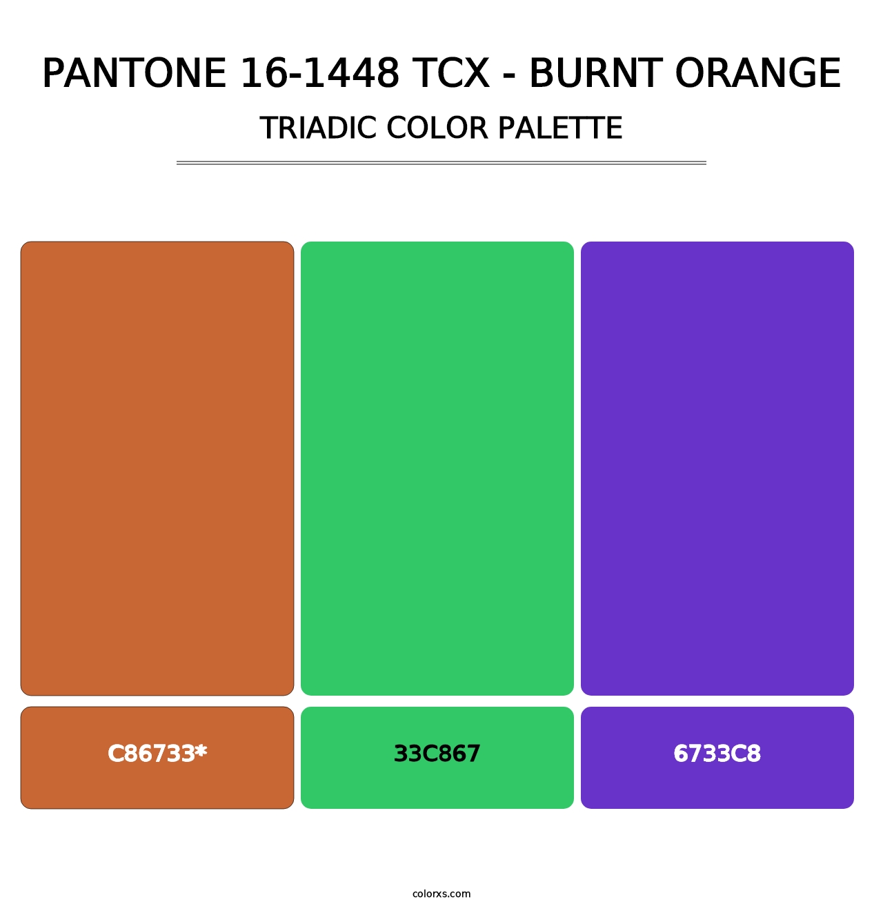 PANTONE 16-1448 TCX - Burnt Orange - Triadic Color Palette