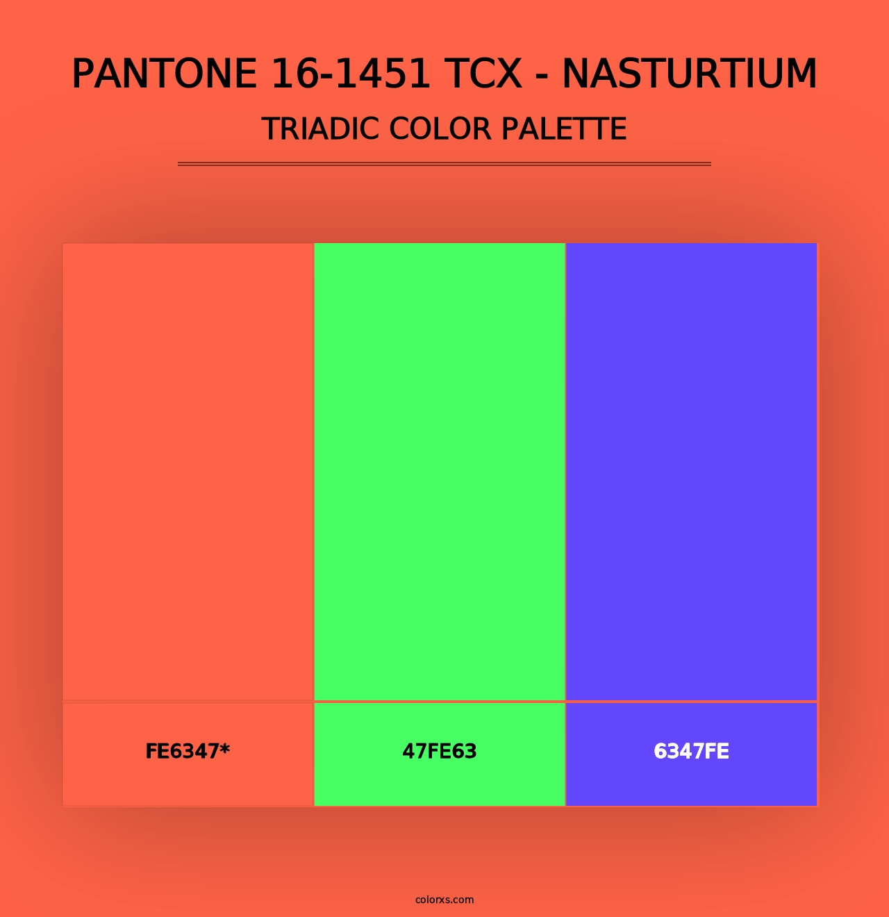 PANTONE 16-1451 TCX - Nasturtium - Triadic Color Palette