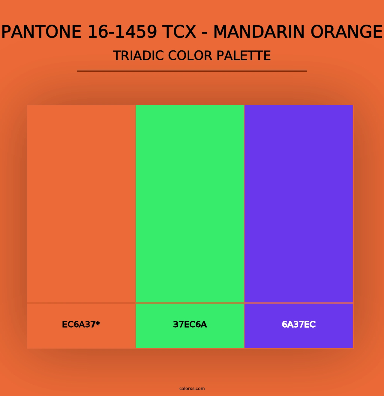 PANTONE 16-1459 TCX - Mandarin Orange - Triadic Color Palette