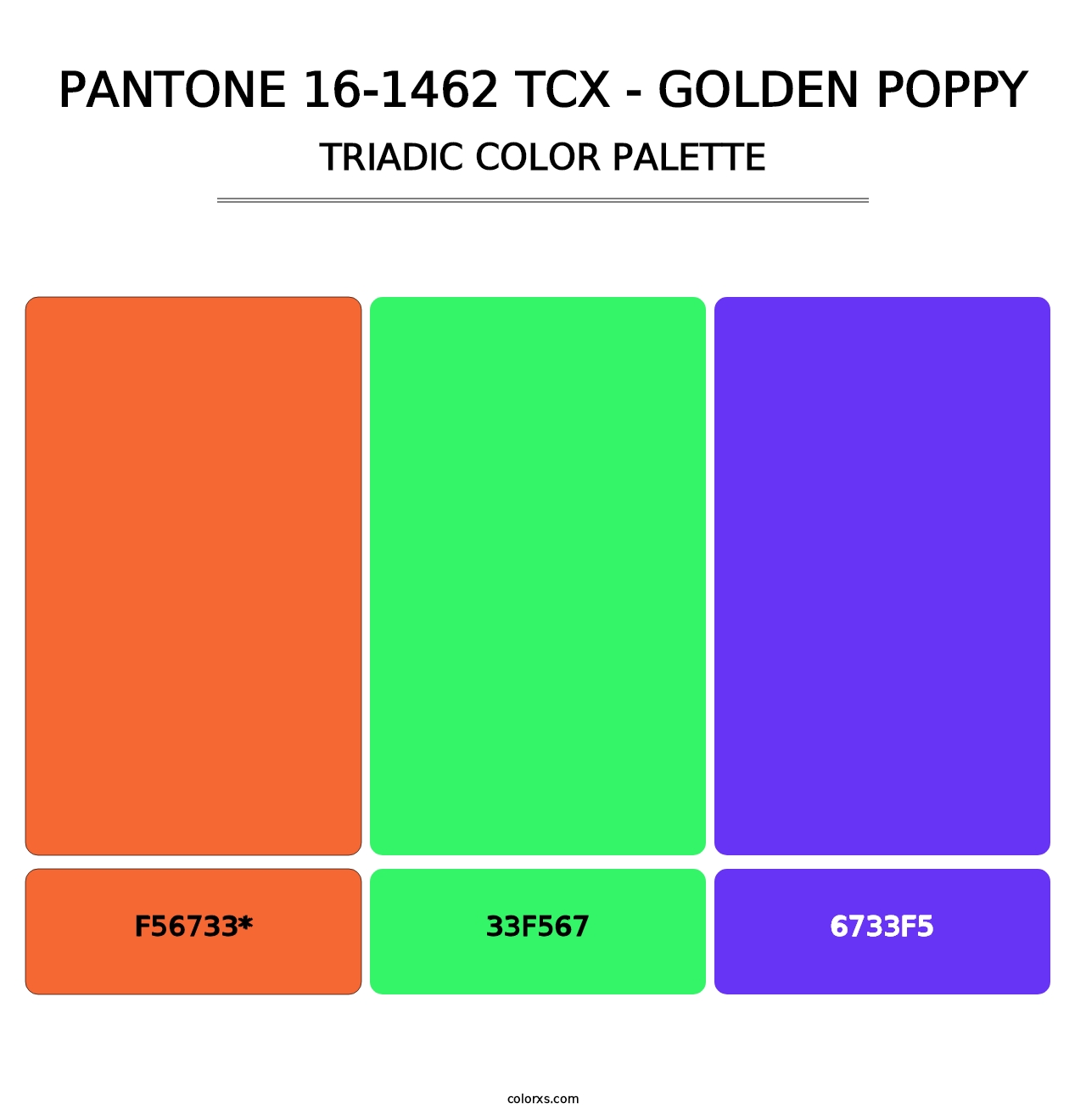 PANTONE 16-1462 TCX - Golden Poppy - Triadic Color Palette