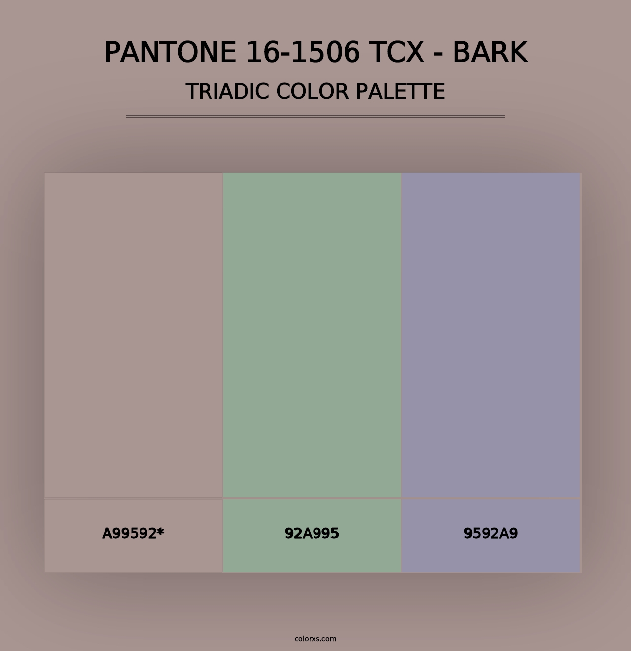 PANTONE 16-1506 TCX - Bark - Triadic Color Palette