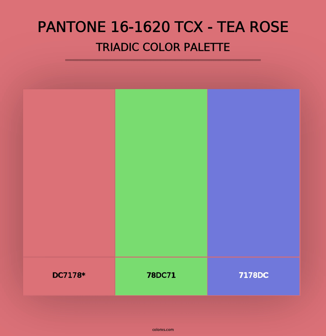 PANTONE 16-1620 TCX - Tea Rose - Triadic Color Palette