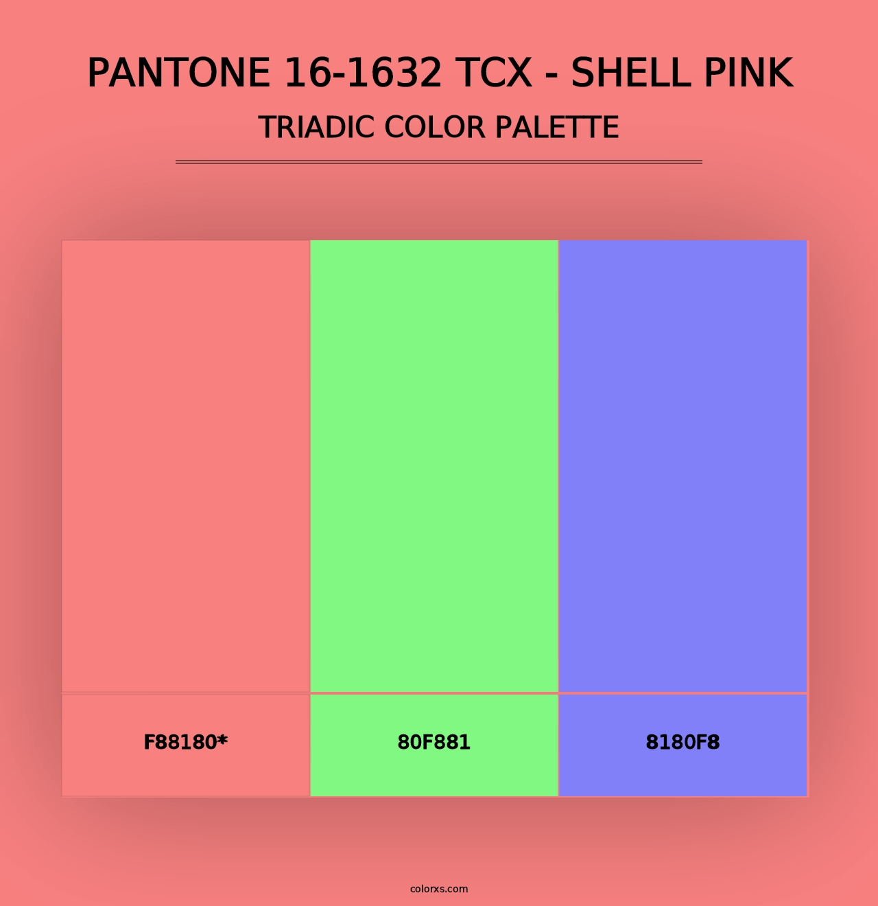 PANTONE 16-1632 TCX - Shell Pink - Triadic Color Palette