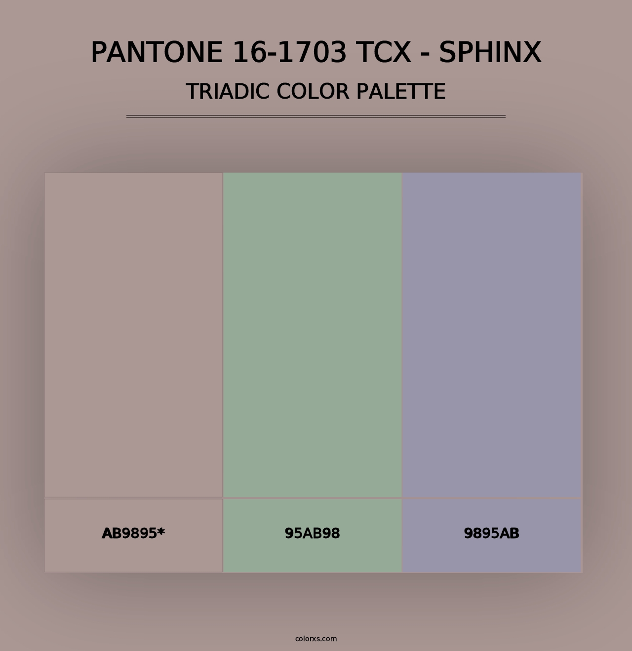 PANTONE 16-1703 TCX - Sphinx - Triadic Color Palette