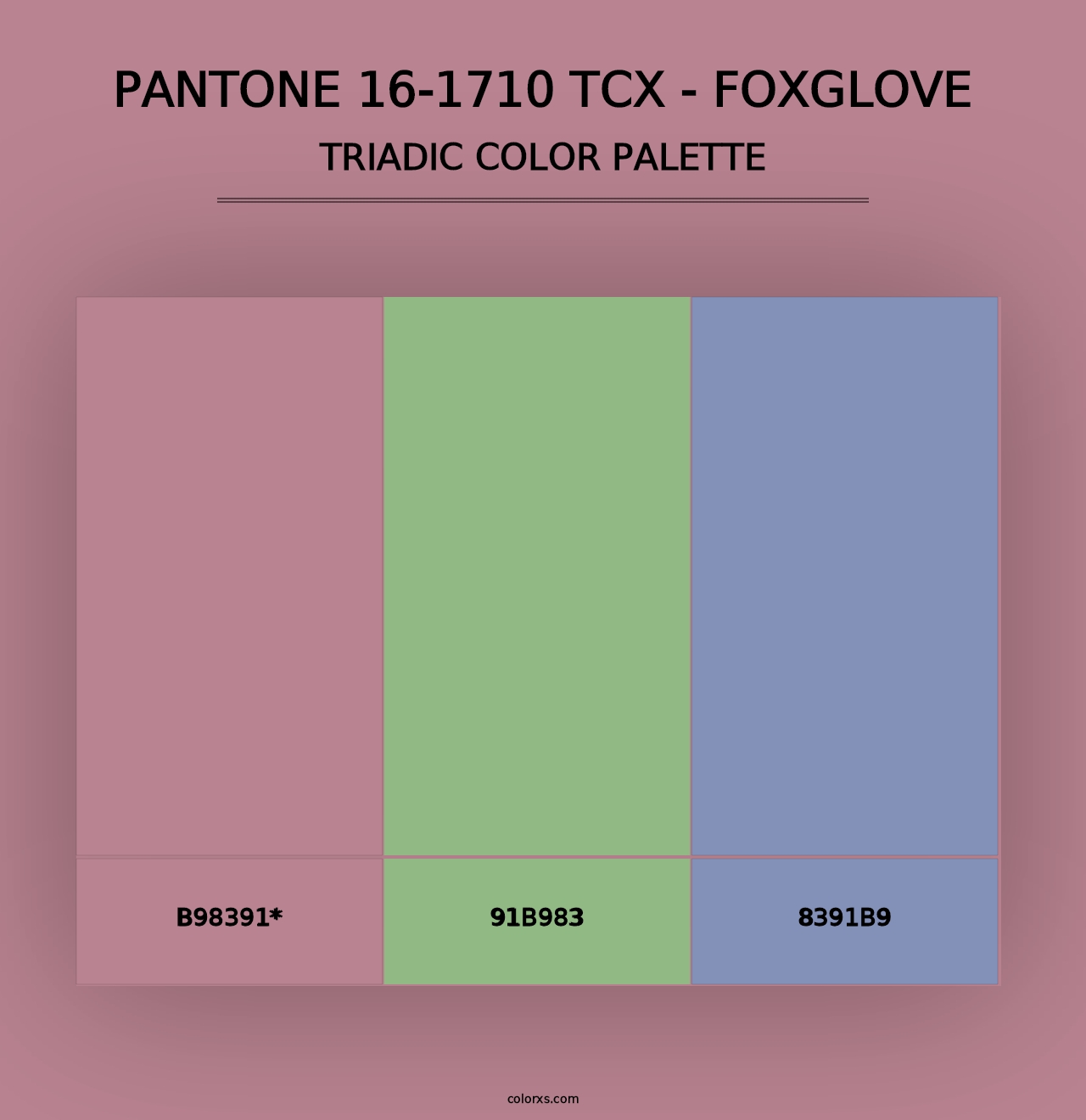 PANTONE 16-1710 TCX - Foxglove - Triadic Color Palette