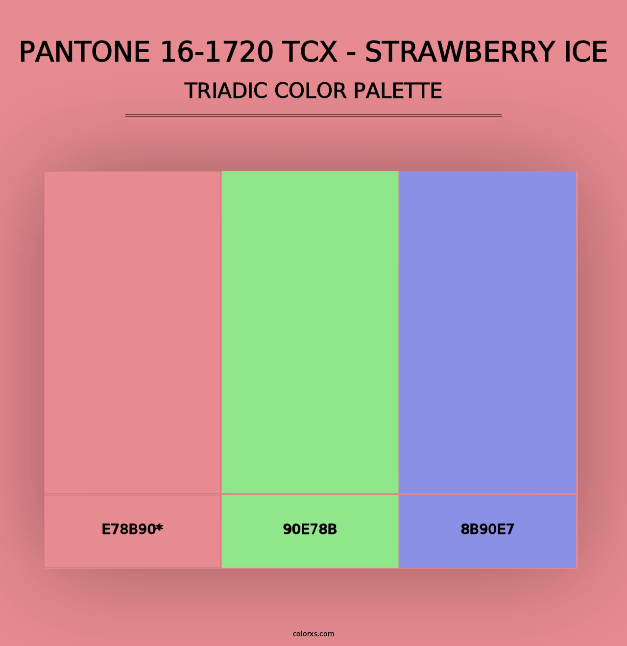 PANTONE 16-1720 TCX - Strawberry Ice - Triadic Color Palette