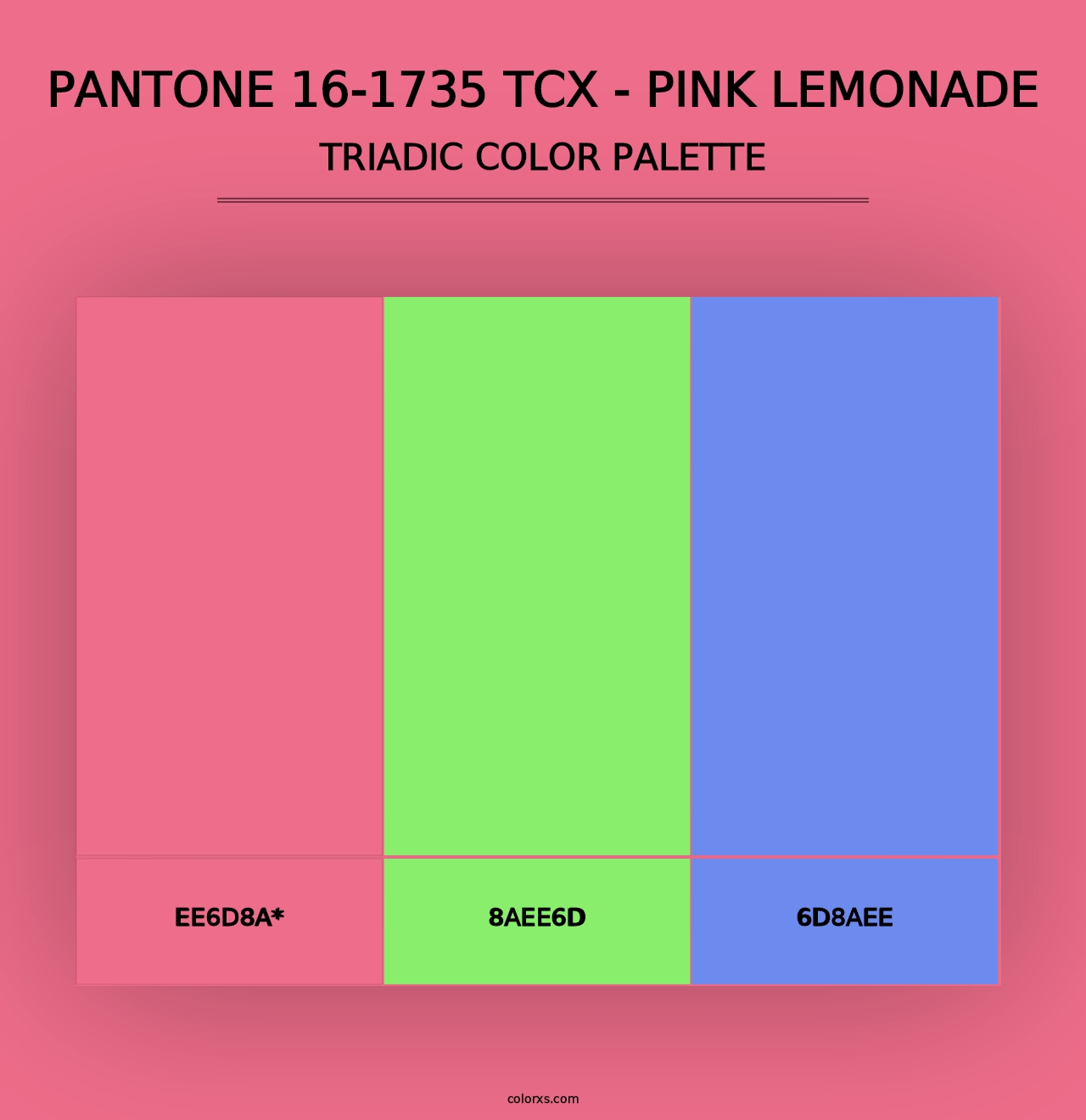 PANTONE 16-1735 TCX - Pink Lemonade - Triadic Color Palette