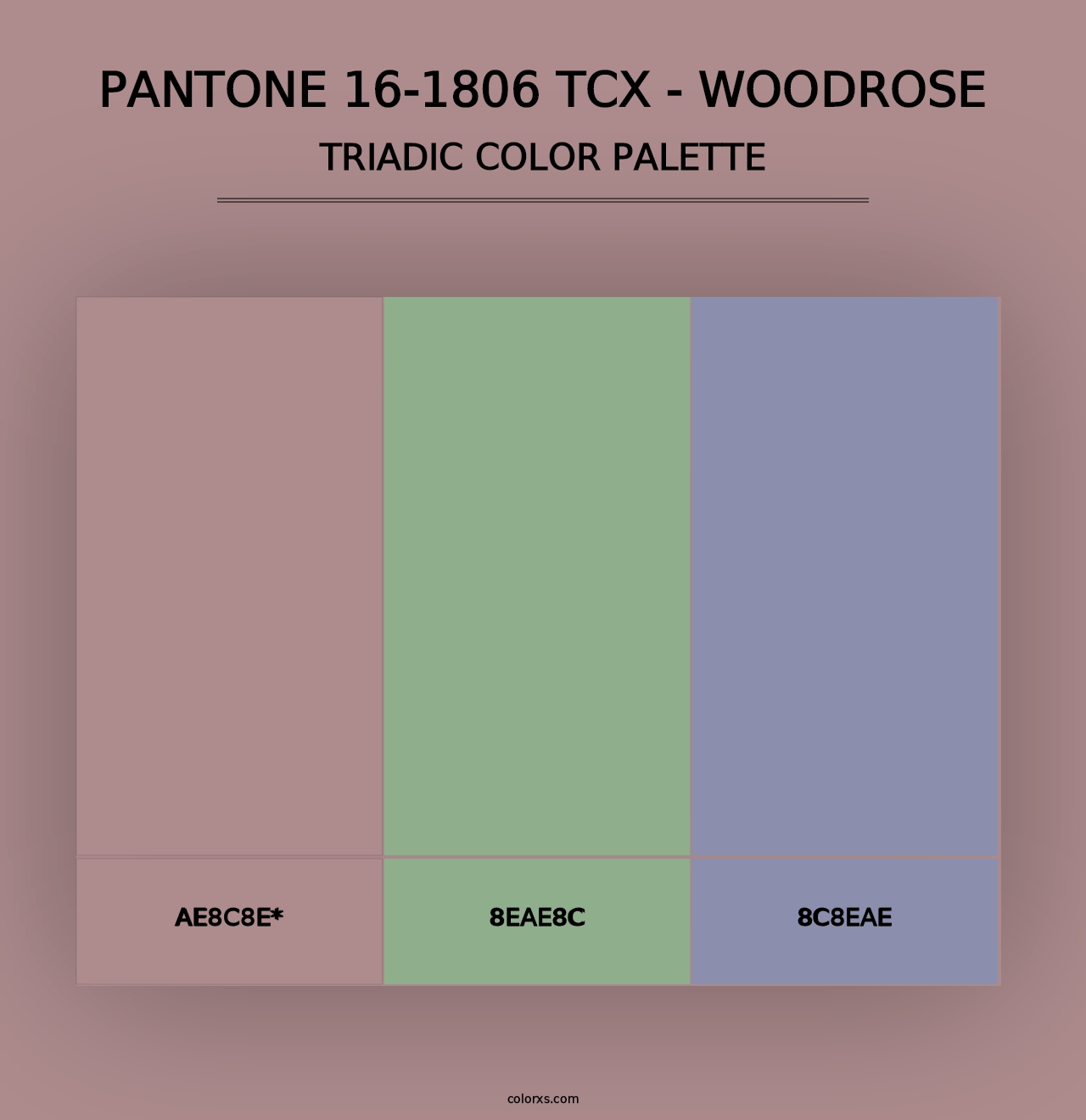 PANTONE 16-1806 TCX - Woodrose - Triadic Color Palette