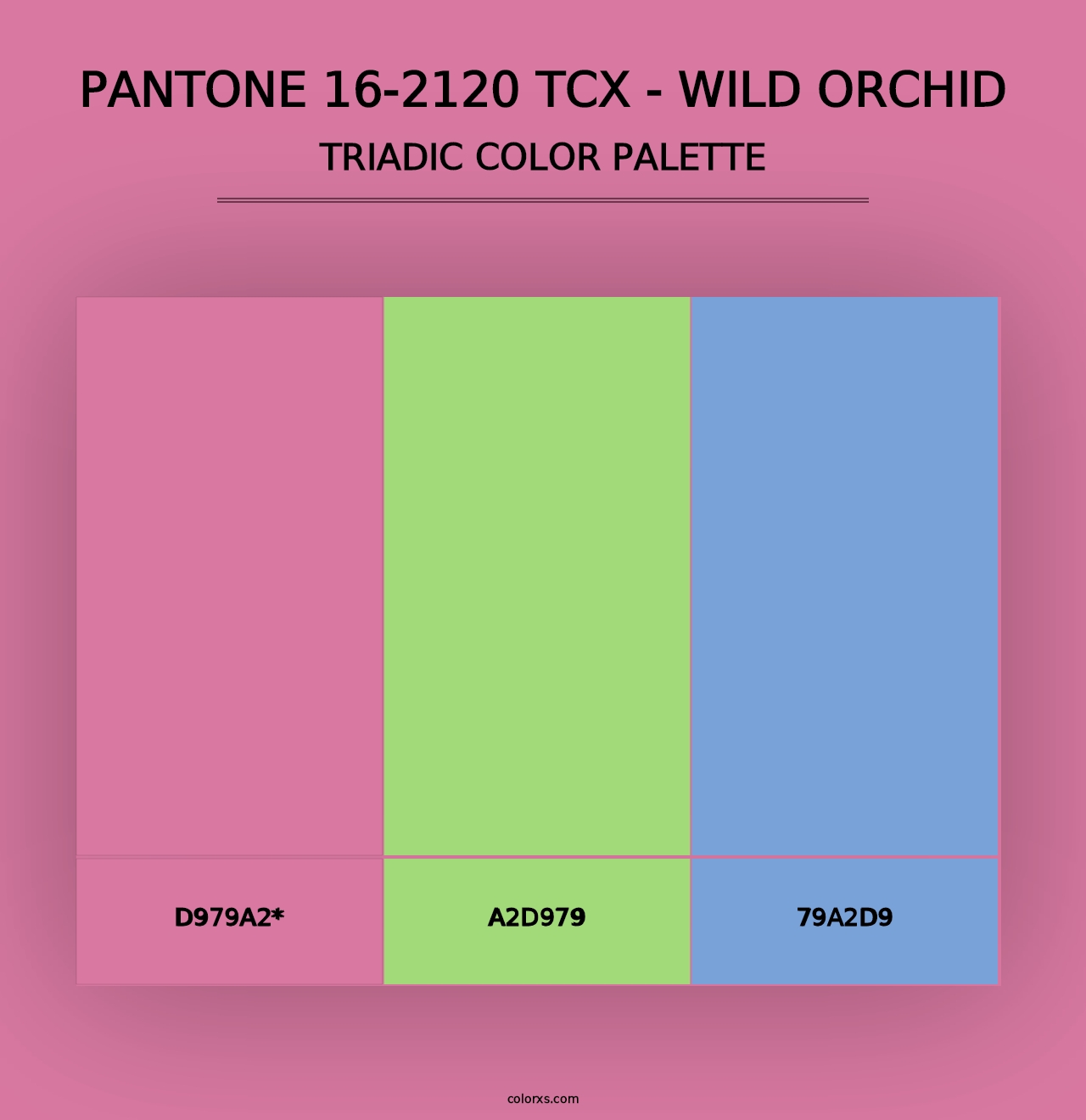 PANTONE 16-2120 TCX - Wild Orchid - Triadic Color Palette