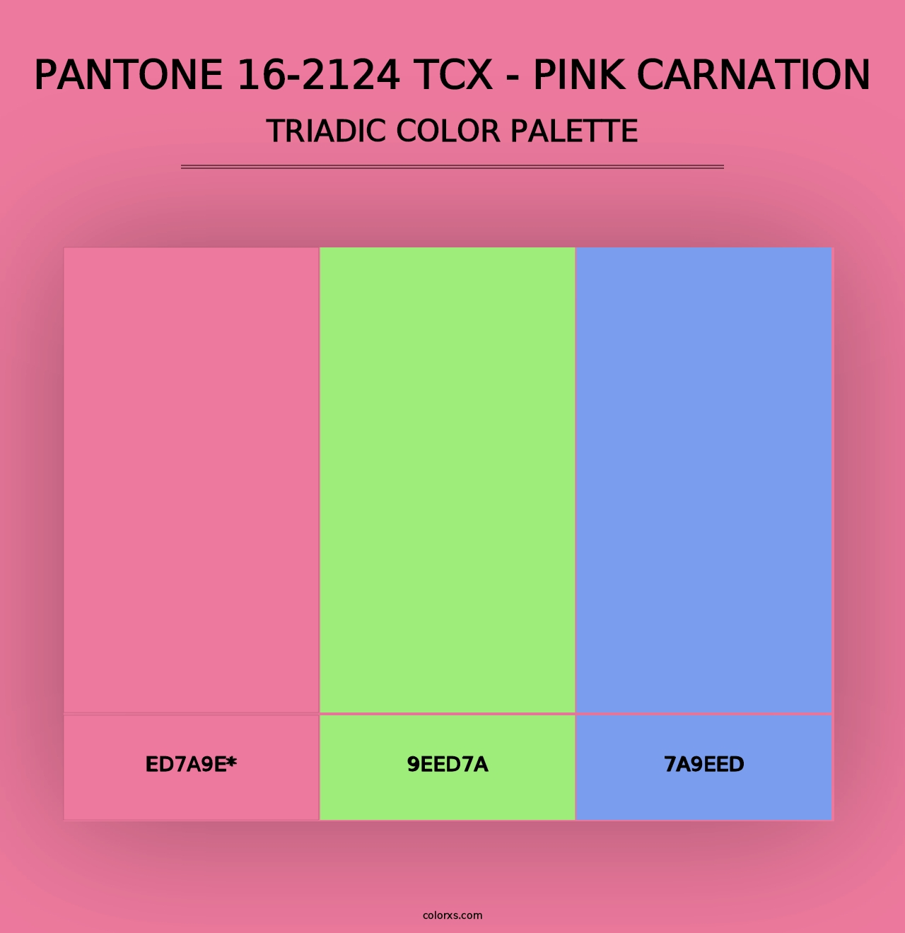 PANTONE 16-2124 TCX - Pink Carnation - Triadic Color Palette