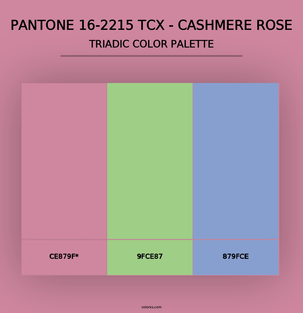 PANTONE 16-2215 TCX - Cashmere Rose - Triadic Color Palette