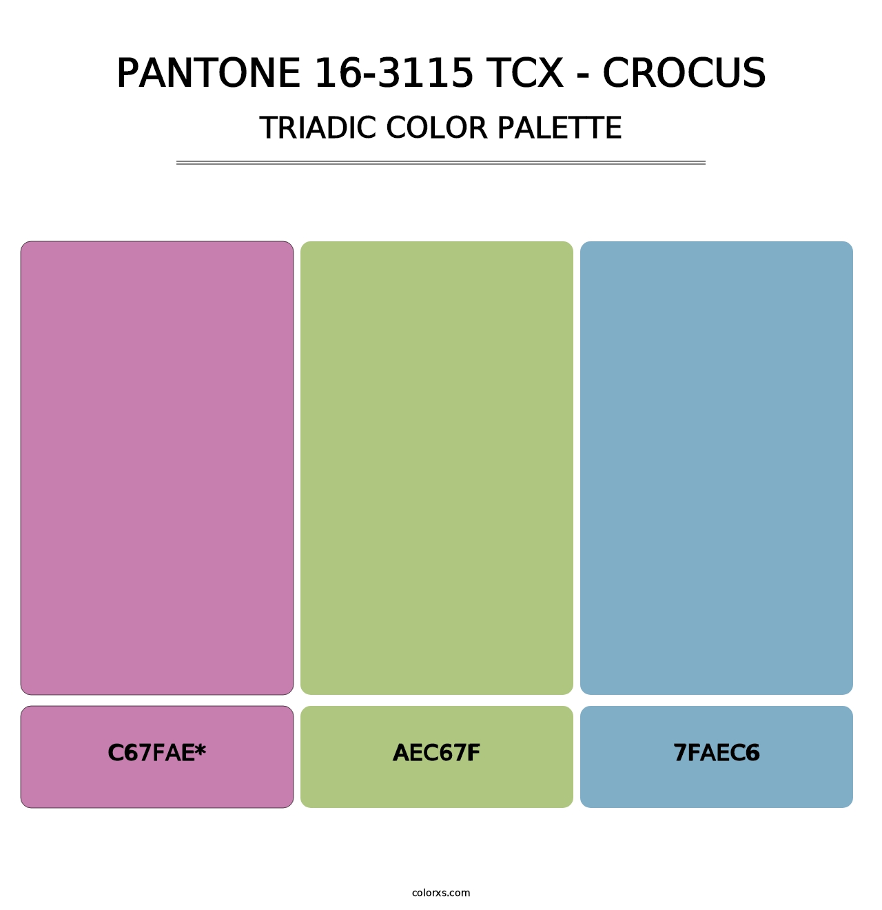 PANTONE 16-3115 TCX - Crocus - Triadic Color Palette