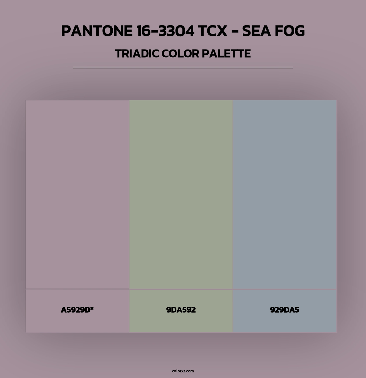 PANTONE 16-3304 TCX - Sea Fog - Triadic Color Palette