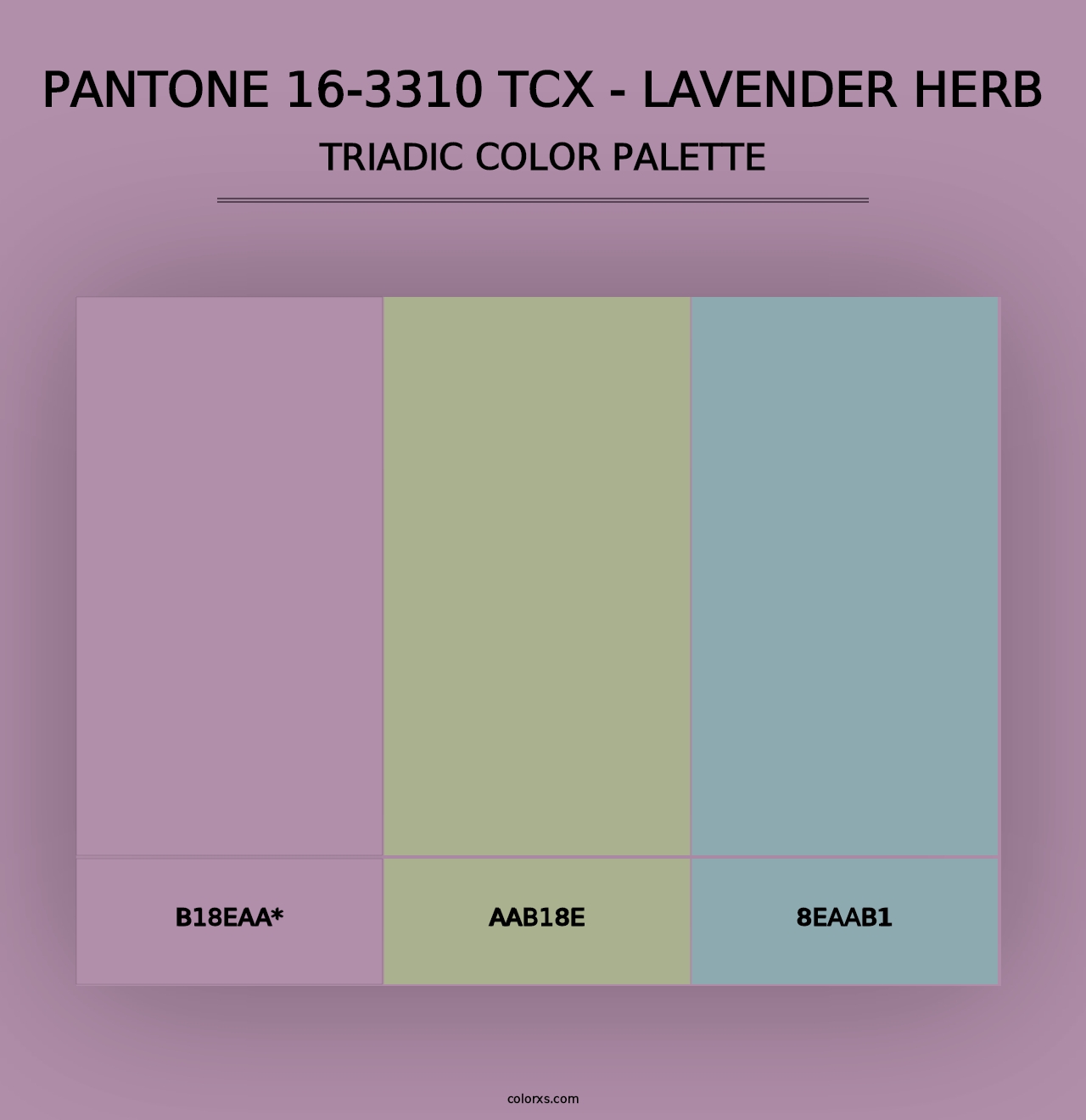 PANTONE 16-3310 TCX - Lavender Herb - Triadic Color Palette