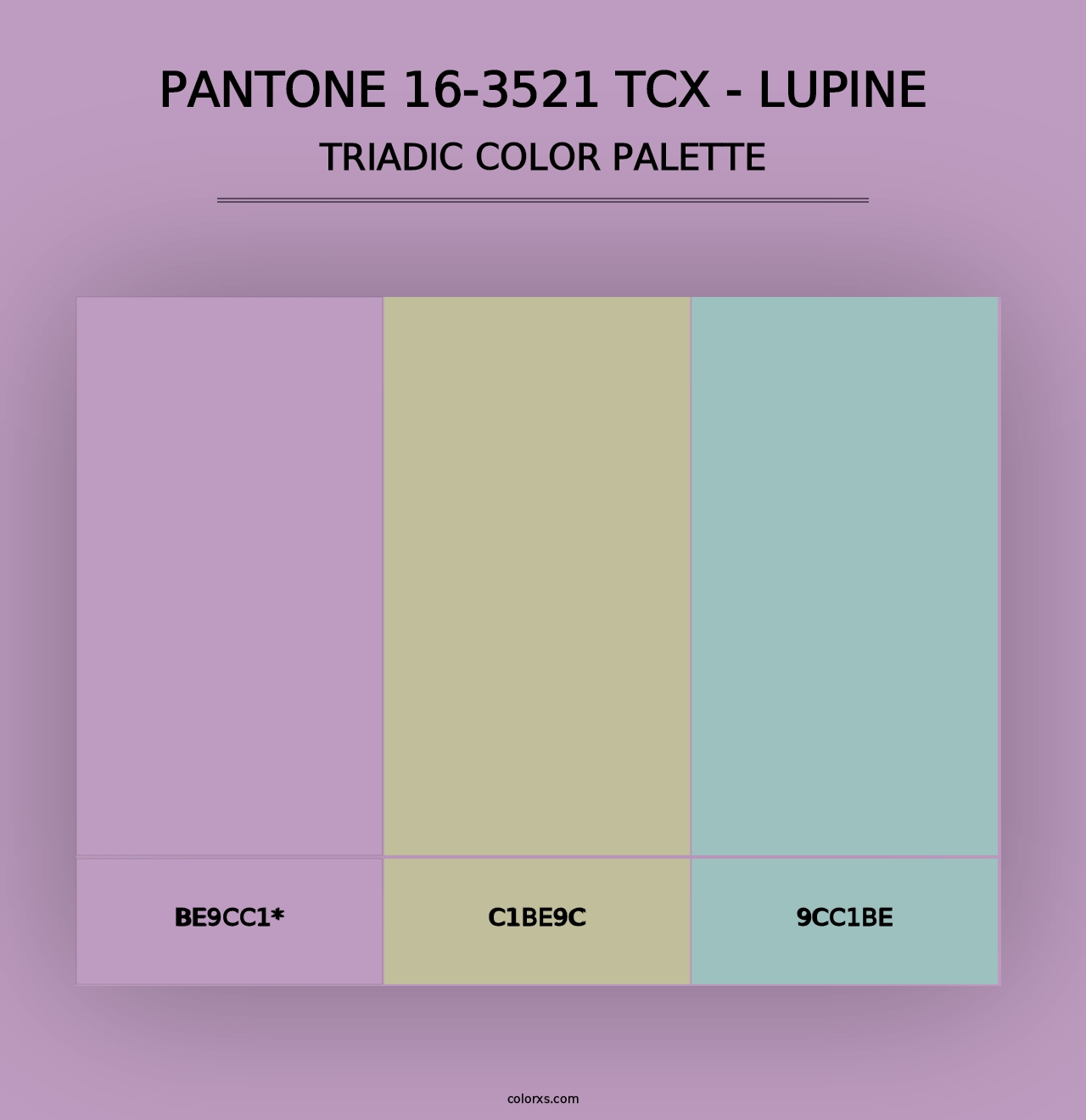 PANTONE 16-3521 TCX - Lupine - Triadic Color Palette