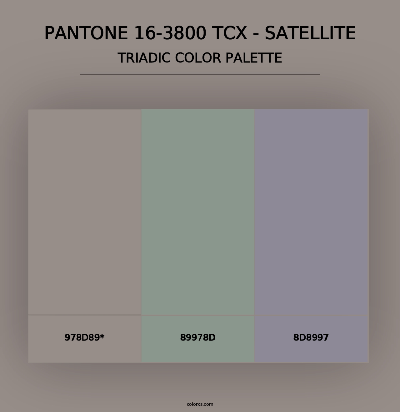 PANTONE 16-3800 TCX - Satellite - Triadic Color Palette