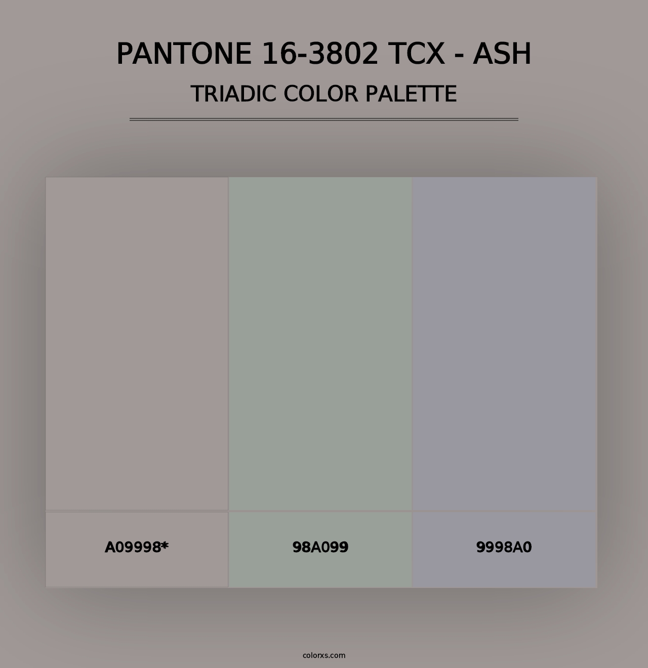 PANTONE 16-3802 TCX - Ash - Triadic Color Palette