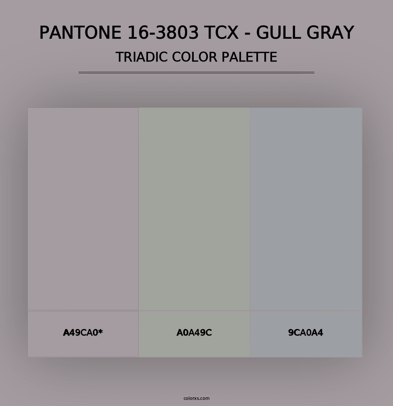 PANTONE 16-3803 TCX - Gull Gray - Triadic Color Palette