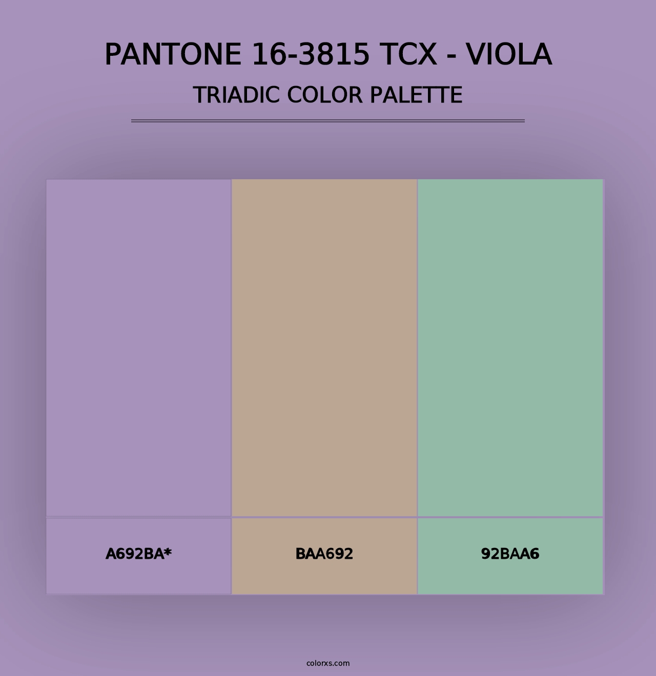 PANTONE 16-3815 TCX - Viola - Triadic Color Palette